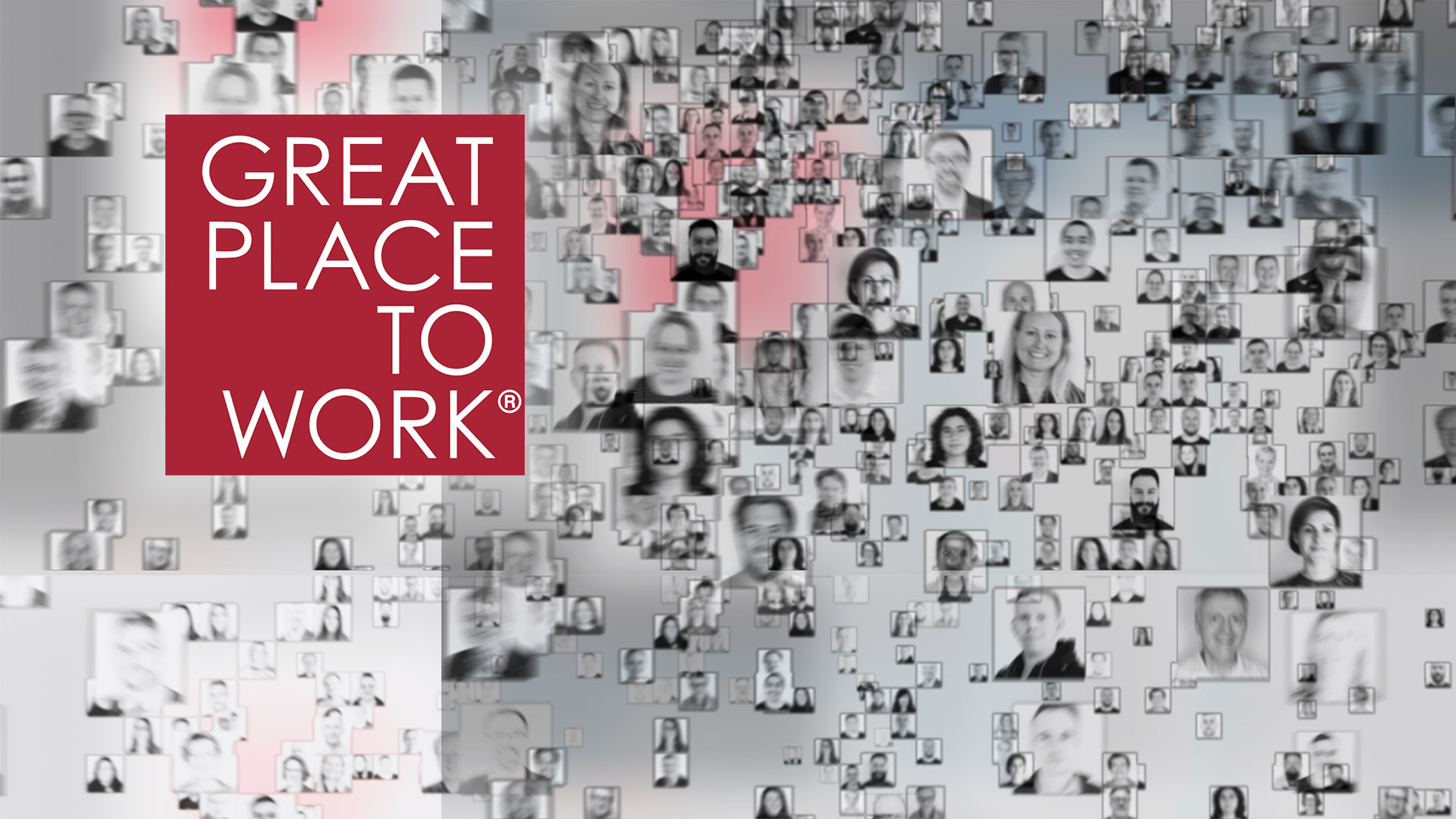 Montasjebilde av Element Logic-ansatte med Great Place to Work-logo